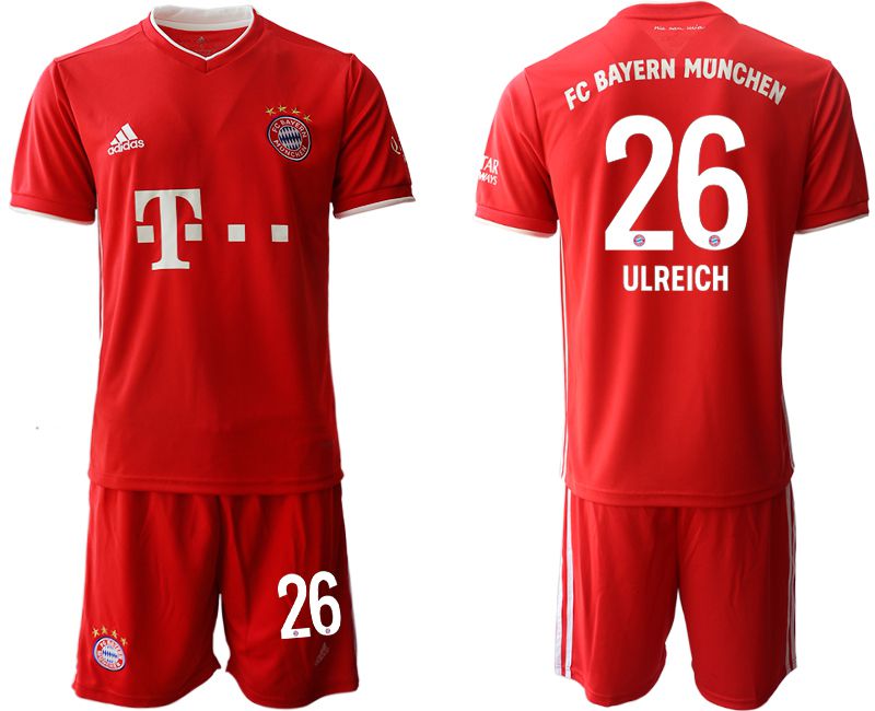 Men 2020-2021 club Bayern Munich home #26 red Soccer Jerseys